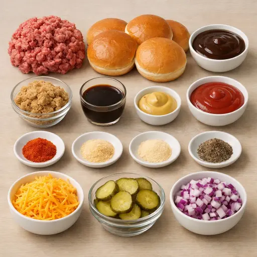 Ingredients for Smoky Barbecue Sloppy Joes