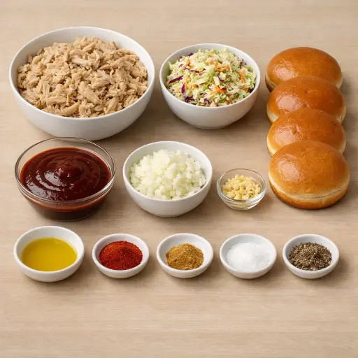 Ingredients for Smoky BBQ Jackfruit Sandwich