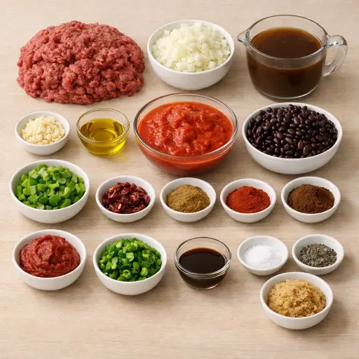 Ingredients for Smoky Chipotle Beef Chili