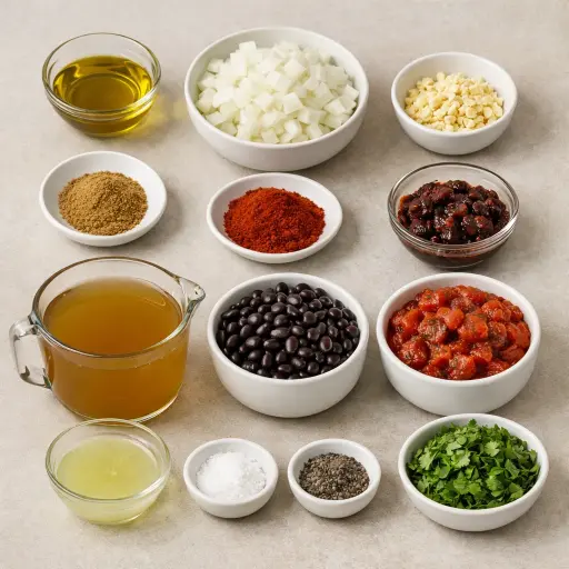 Ingredients for Smoky Chipotle Black Bean Soup