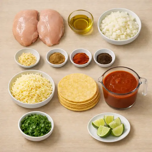 Ingredients for Smoky Chipotle Chicken Enchiladas
