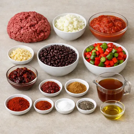 Ingredients for Smoky Chipotle Chili