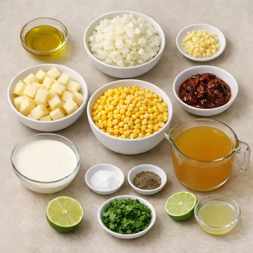 Ingredients for Smoky Chipotle Corn Chowder