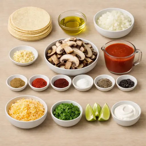 Ingredients for Smoky Chipotle Mushroom Enchiladas