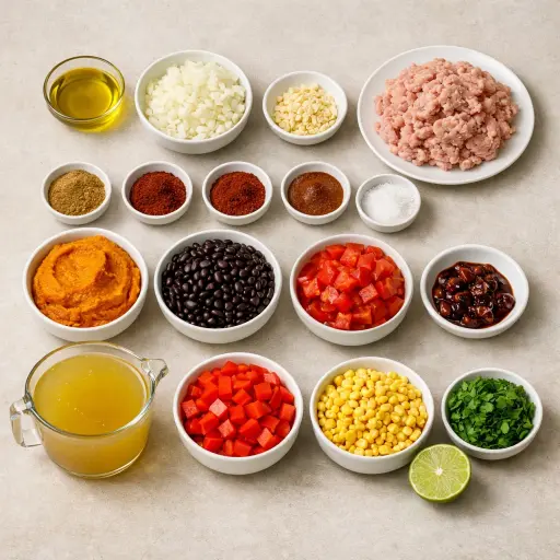 Ingredients for Smoky Chipotle Pumpkin Chili