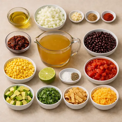 Ingredients for Smoky Chipotle Tortilla Soup