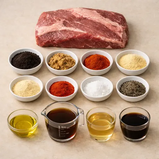 Ingredients for Smoky Coffee-Rubbed Beef Brisket