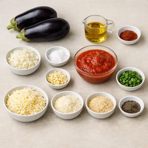 Ingredients for Smoky Eggplant Parmigiana