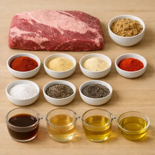 Ingredients for Smoky Espresso Brisket