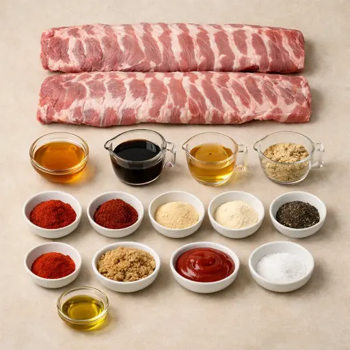 Ingredients for Smoky Honey-Chili Oven-Baked Ribs