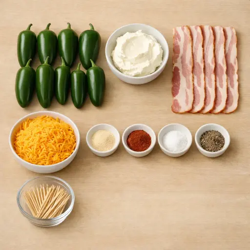 Ingredients for Smoky Jalapeño Poppers