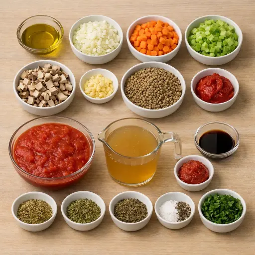 Ingredients for Smoky Lentil Bolognese