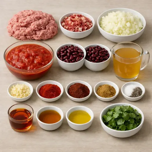 Ingredients for Smoky Maple Bacon Slow-Cooker Chili