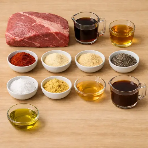 Ingredients for Smoky Maple Bourbon Beef Brisket