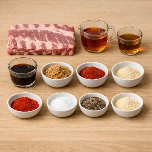 Ingredients for Smoky Maple Bourbon Ribs
