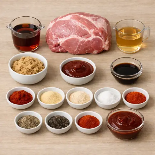 Ingredients for Smoky Maple Pulled Pork