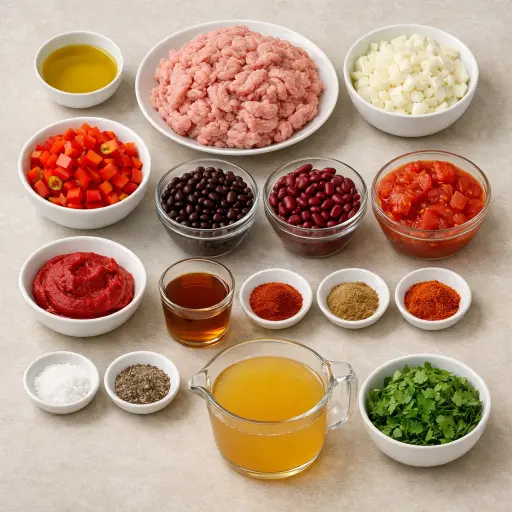 Ingredients for Smoky Maple Turkey Chili