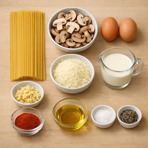 Ingredients for Smoky Mushroom Carbonara