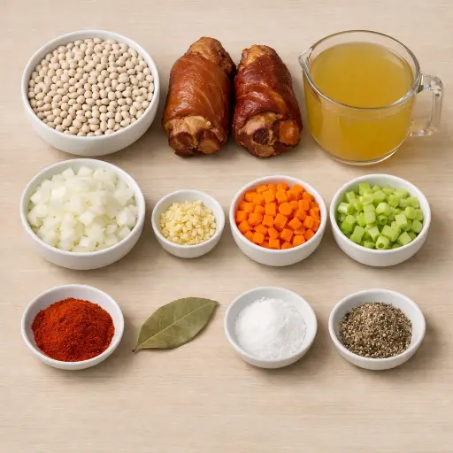 Ingredients for Smoky Navy Bean Soup