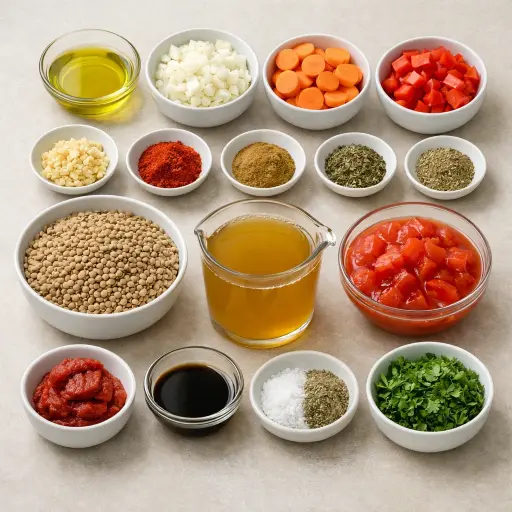 Ingredients for Smoky Paprika Lentil Goulash
