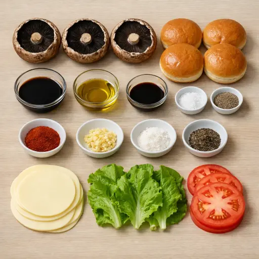 Ingredients for Smoky Portobello Mushroom Burgers