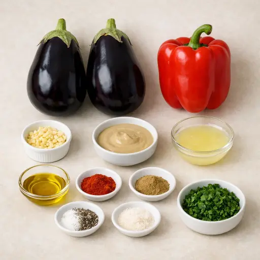Ingredients for Smoky Red Pepper Baba Ganoush