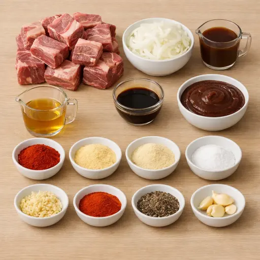 Ingredients for Smoky Slow Cooker Beef Short Ribs