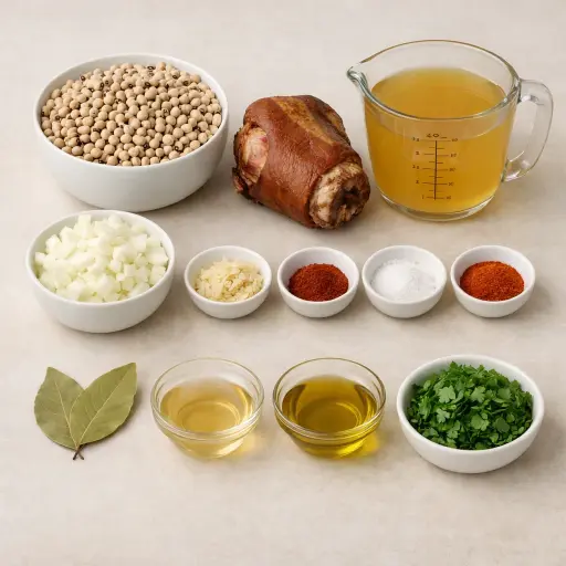 Ingredients for Smoky Slow Cooker Black Eyed Peas and Ham