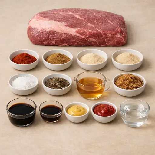 Ingredients for Smoky Spiced Brisket with Tangy Glaze