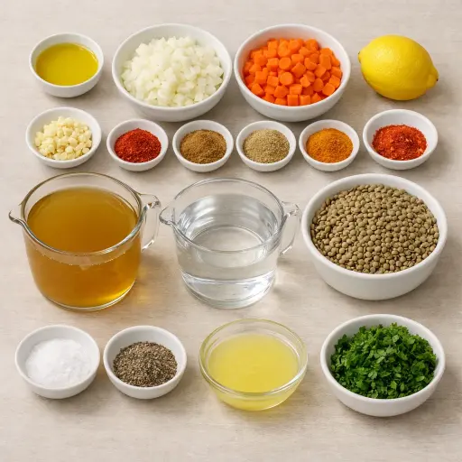 Ingredients for Smoky Spiced Lentil Soup