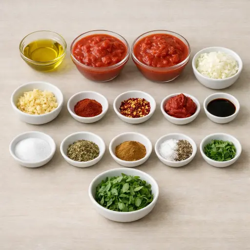 Ingredients for Smoky Spiced Tomato Sauce