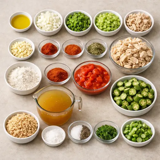 Ingredients for Smoky Vegan Jackfruit Gumbo