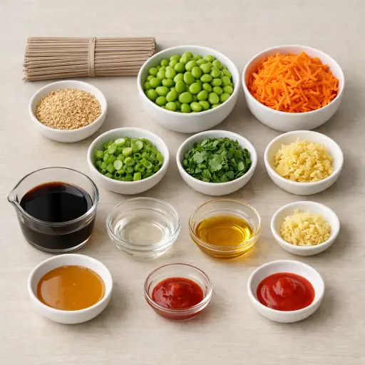 Ingredients for Soba Noodle Salad