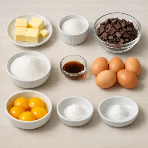 Ingredients for Soufflé au Chocolat