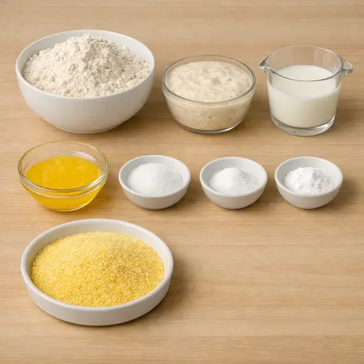 Ingredients for Sourdough English Muffins