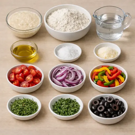 Ingredients for Sourdough Focaccia Flats