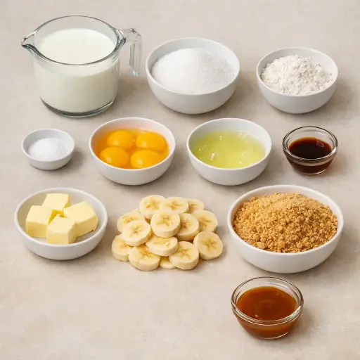 Ingredients for Southern Banana Pudding Delight