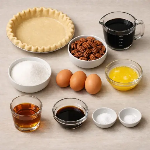 Ingredients for Southern Bourbon Pecan Pie