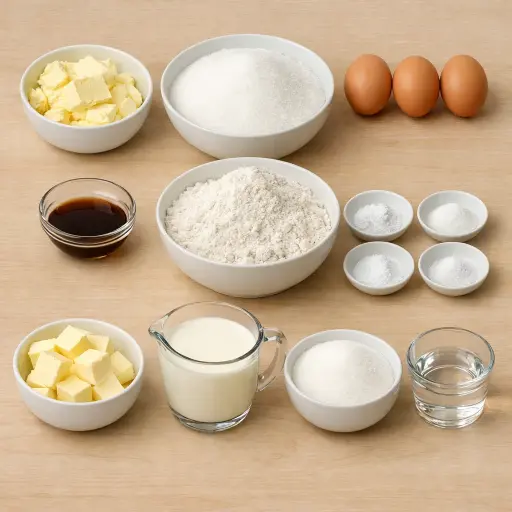 Ingredients for Southern Butter Cake