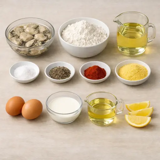 Ingredients for Southern Fried Oysters