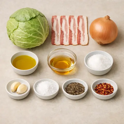 Ingredients for Southern Homestyle Fried Cabbage