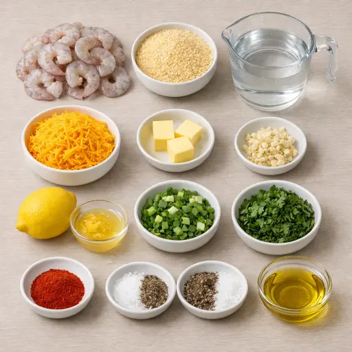 Ingredients for Southern Lemon-Garlic Shrimp and Grits