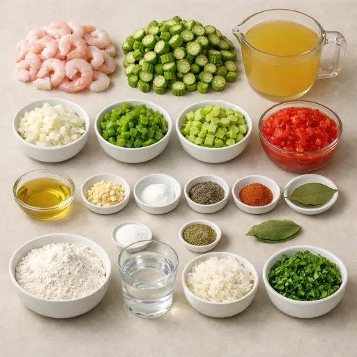Ingredients for Southern Shrimp and Okra Stew