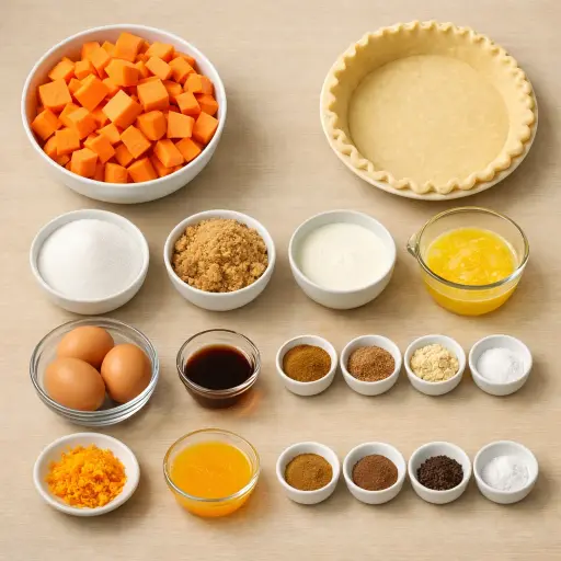Ingredients for Southern Spiced Sweet Potato Pie