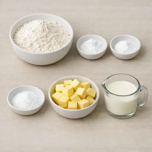 Ingredients for Southern Style Buttermilk Biscuits