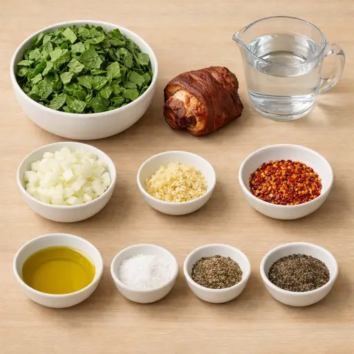 Ingredients for Southern Style Collard Greens