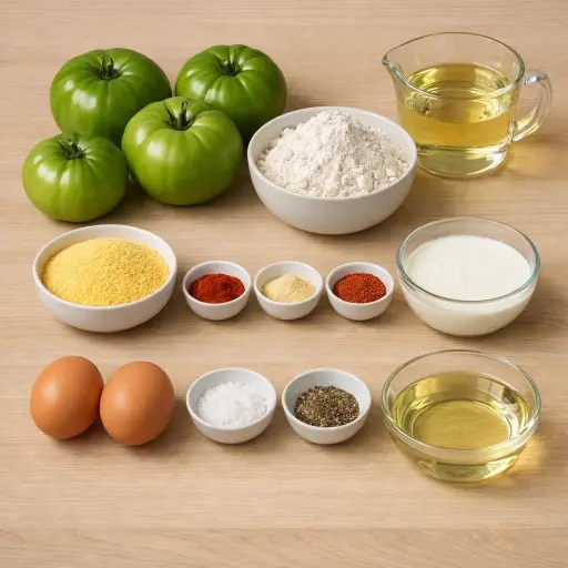 Ingredients for Southern-style Crispy Green Tomatoes