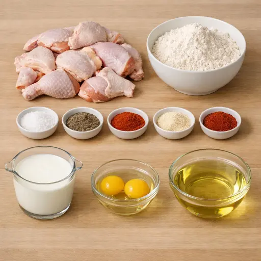 Ingredients for Southern Style Fried Chicken