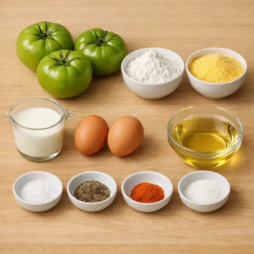Ingredients for Southern Style Fried Green Tomatoes