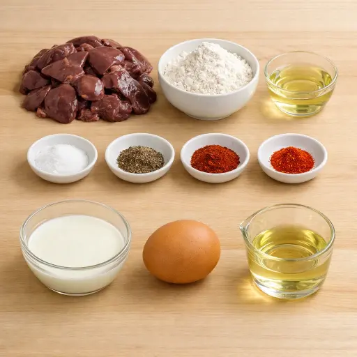 Ingredients for Southern-Style Pan-Fried Chicken Livers